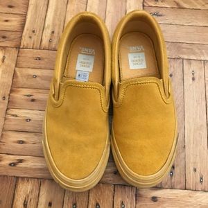 Suede slip ons